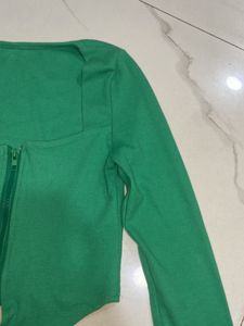 corset cropped top green