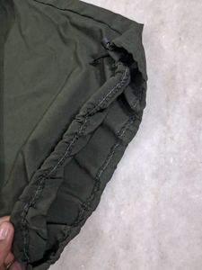 Olive Baggy Parachute Pants