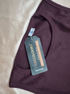 Burgundy Ribbed Tank Top