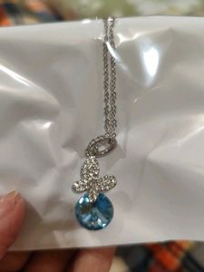 Swarovski Crystal Blue Butterfly Pendant