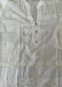 White Embroidered Kurta