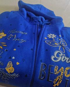 Cute Blue Girls Hoodie