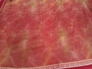 Red Plain Party wear saree