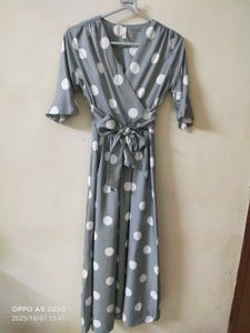Polka Dot Grey Dress
