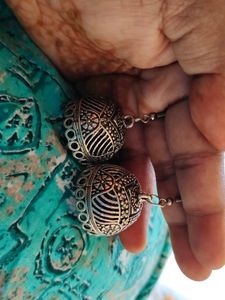 Silver Jhumka Earrings