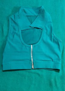 Front Chain Gym Top Sports Bra