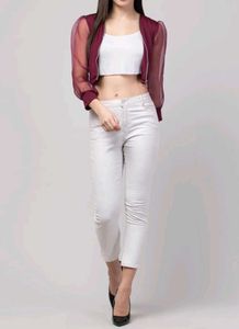 crop top for women maroon silk