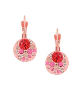 Yellow Chimes Pink Crystal Stone Earrings