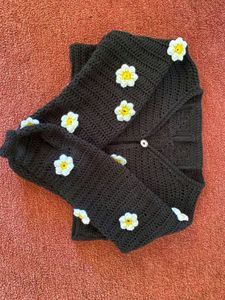 Crochet Half Granny Square Cardigan
