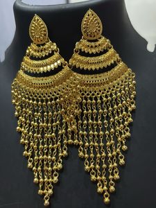 Big Long Golden Earrings