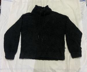 Black Fluffy Hoodie