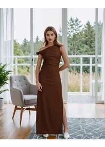 Elegant Brown Maxi Dress