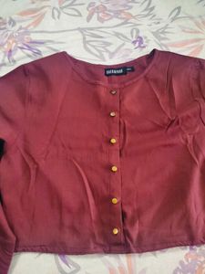Burgundy Maroon Crop Top