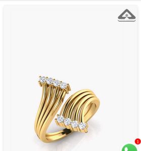 925 Designer Silver Selvar at a gold-toned ring
