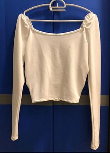 white pretty crop top for women