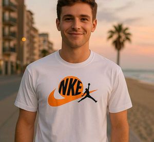 Nike Graphic Tee - Orange & Black