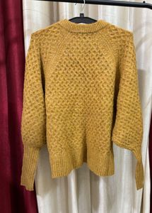 Mustard Knitted Pullover Sweater