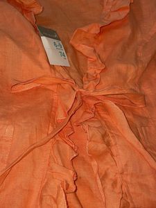 Pintresty Y2k Coral Ruffle Top