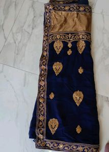 New Saree In Velvet Nd Chiffon Fabric Comb