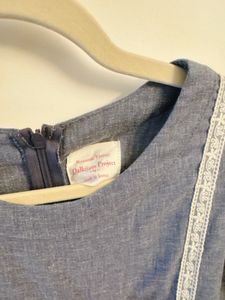 KOREAN STYLE Cute Blue Dress with Lace Detail