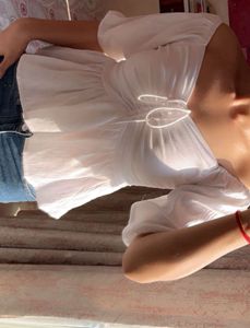 White Puff Sleeve Top