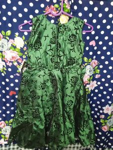 Emerald Green Floral Party Dress