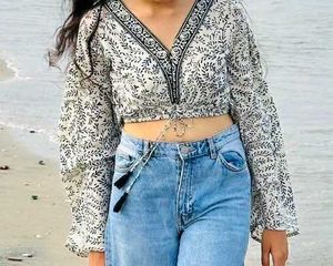 Floral Print Crop Top