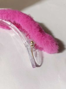 Pink Fuzzy Hair Clip