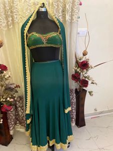 Elegant green fishcut  Lehenga Choli Set