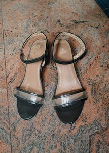 Stylish Transparent Black Heel