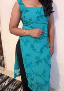 Blue Embroidered Kurta (item 4)