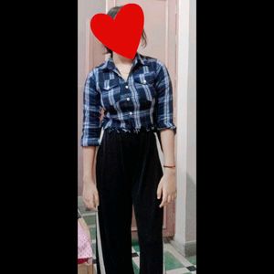 Crop Top Plaid Shirt