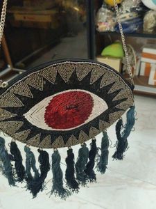Black Evil Eye Sling Bag