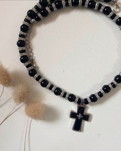 Black Grace Cross Necklace 🖤✨