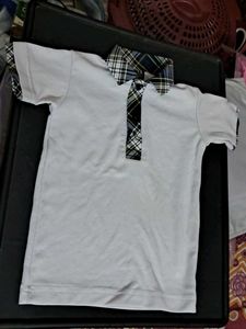 Boys&#39; Polo Shirt with Plaid Collar 1 Set