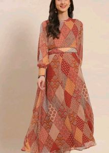 Juniper Multi Bohemian Printed Belted Maxi Dress