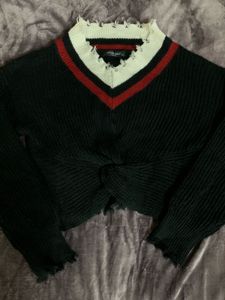 Knot-tie Off-Shoulder Sweater