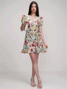 Floral Wrap Mini Dress