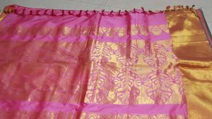 Pink &amp; Gold Saree