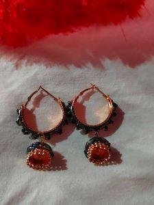 Statement Beaded Hoop Earrings