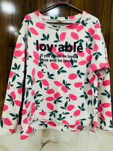 Floral Loose Fit Top For Girls