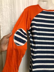 Blue &amp; Orange Long Sleeve Cotton T Shirt