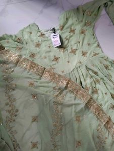 Elegant Mint Green Anarkali Suit