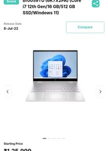 HP Envy x360 2in1, i7, 12th Gen, 8GB, 512GB