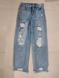 Distressed Wide Leg Jeans