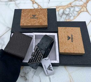 ARMANI MENS BELT+ WALLET COMBO WITH BOX