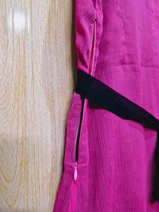 Sepia Magenta Frilled Dress (Women&#39;s)