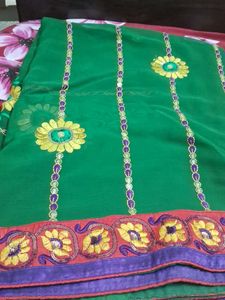 Green Floral Saree