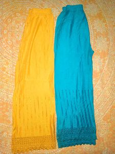 Two Striped Sarongs - Yellow and Turquoise. Combo