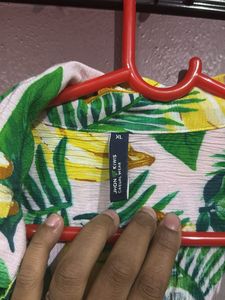 Banana &amp; Leaf Print Button-Down